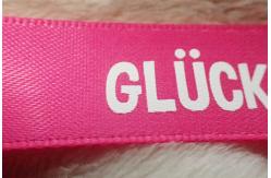 China 16MM Double Sided Smooth Screen Printed Labels Custom Printed Fabric For Doll supplier