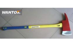 China Multi Functional Cutting Firefighter Axe with Plastic Coated Fiberglass Handle supplier