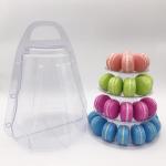 Custom PET Transparent Macaron Display Rack With Macaron Inner Tray And Macaron Box for sale