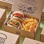 Multi-Food Compartment Takeaway Boxes Custom Printed Eco-Friendly Paperboard Packaging for Fries Burgers for sale
