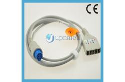 China Datex one piece 5 lead clip ecg cable,round 10 pins supplier