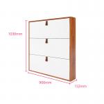 Wood Color 3 Tier Metal Storage Cabinet Modern Floor Shoe Storage Cabinet With Handle for sale