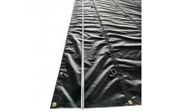 China Black PVC Tarpaulin Fabric 14oz 16x27 4x8ft Lumber Tarps For Flatbed Truck supplier