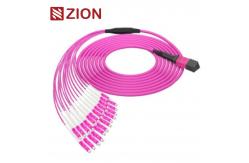 China 24F MTP OM4 Fiber Optic MTP-LC 2.0mm Straight harness Cables supplier