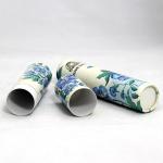 Luxury Package Blue Flower Design Hot Paper Cans Packaging Inside With Plastic Jar