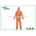 SMS Protective Orange Disposable Coveralls/Disposable Hazmat Suits For Laboratory/Factory for sale