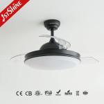 DC Silent Motor LED Retractable Ceiling Fan Light 6 Speed Remote Control
