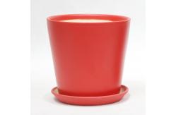 China Glossy Single Lightweight Indoor Ceramic Pots With Drainage Tray supplier