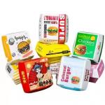 Food Snack Burger Packaging Box Fast Food Takeaway Packaging with CMYK 4 Color Printing for sale