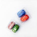 Clear PVC/PET plastic 2 cells macaron pack tray blister packaging for sale