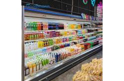 China Single Temperature Open Front Display Fridge , Vertical Display Case Refrigerator supplier