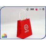 White Kraft Red Color Paper Gift Bag 4C Pritned With White Ribbon Handle for sale