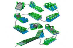 China Kids / Adult Inflatable Obstacle Challenges With Silk Printing EN71 EN1496 CE supplier