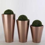 Cone 400mm Stainless Steel Flower Pots Personalised Metal Large Plant Pots for sale