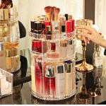 Adjustable Acrylic 360 Degree Rotating Cosmetic Organizer 4 Tier