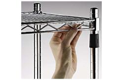 China Movable ESD Storage Shelves Single / Double Peak Wire Structure With Caster / Handle supplier