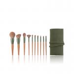 OEM 10 piece makeup brush set With Synthetic Hair And Cosmetic Bag for sale