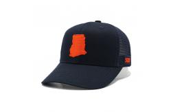China Mesh Curved Brim Snapback Cap with Cotton Sweatband supplier