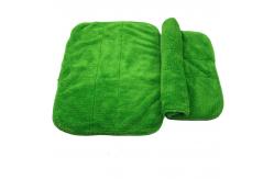 China Polyester Polyamide Microfiber Cleaning Cloth Green Coral Fleece 30x30 supplier