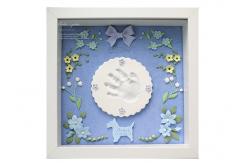 China Handmade Newborn Childrens Memory Box , Custom Hand And Footprint Photo Frame supplier
