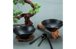 China Black Melamine Ramen 37oz Soup Bowls With Chopsticks supplier