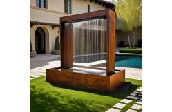 China Rusty Corten Steel Water Feature For Garden Decoration supplier