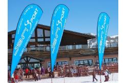 China Single Side Screen Printed Custom Beach Flags 100% Polyester supplier
