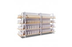 China Metal And Wood Double Sided Supermarket Gondola Shelf  BSCI SGS supplier