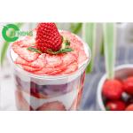 1000ml Crystal Clear Plastic Cups With Dome Lids For Smoothies / Sliced ​​Fruit for sale