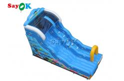 China 9x4.5x6mH Blue Ocean Theme Inflatable Wave Water Slide With Octopus Arch supplier