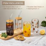 16 Oz Beer Can Drinking Glasses With Bamboo Lids 4pcs Set for sale