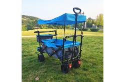 China Camping Utility Folding Wagon Cart Beach Trolley With Adjustable Roof Trunk Basket supplier