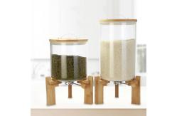 China 7.5L Borosilicate Lead Free Airtight Glass Jar With Bamboo Lid supplier