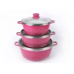 36cm Aluminium Mirror Polished 6Pcs Colored Big Soup Pot for sale