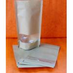 Zipper Printing Customized Paper Bags Silvery Stand Up Kraft Clear Window For Snack for sale