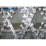 Welded Razor Barbed Wire Galvanized Stainless Steel Flatwrap Unique Shape for sale