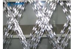 China Welded Razor Barbed Wire Galvanized Stainless Steel Flatwrap Unique Shape supplier