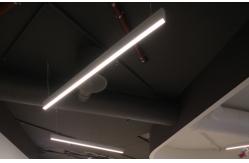 China Customized Aluminum Black Linear Pendant Light Indoor Linear Led Pendant supplier