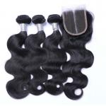 China 7A Peruvian Lace Top Closure , Peruvian Body Wave Human Hair Extensions for sale
