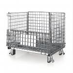 1000x1200mm Metal Steel Storage Welded Wire Mesh Pallet Cage Foldable Cage Container for sale