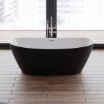 Acrylic Free Standing Tub With Center Drain Faucet Oval Shape Soaking Bath for sale