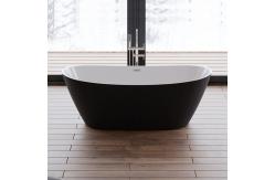 China Acrylic Free Standing Tub With Center Drain Faucet Oval Shape Soaking Bath supplier