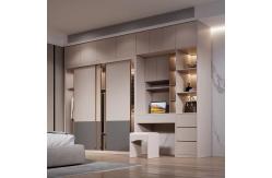 China Shoes Rack Equipped Sliding Door Wardrobe Closet ISO9001 With Lighting supplier