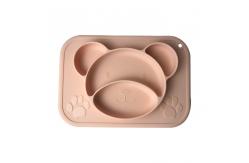 China Customized Bear Shape Silicone Feeding Set Baby Plates Bpa Free supplier