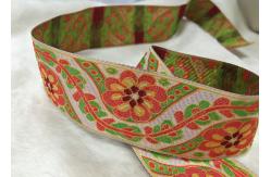 China Flower Pattern Elastic Shoe Bands , Jacquard Woven Elastic Band For Underwear Waistband supplier