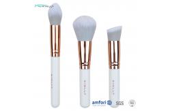 China Soft 3pcs Aluminium Ferrule White Makeup Brush Set supplier