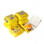 Recyclable white cardboard burger box custom printed logo, disposable fast food packaging box for sale