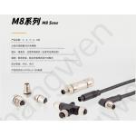 Waterproof M8 Angled Plastic Plug with Screw Terminal IP67 3/4pin