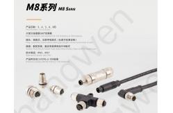 China Waterproof M8 Angled Plastic Plug with Screw Terminal IP67 3/4pin supplier
