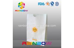 China Take Away Fast Food Paper Bag Packaging , Bread Flat Bottom Pouches Grease Proof supplier